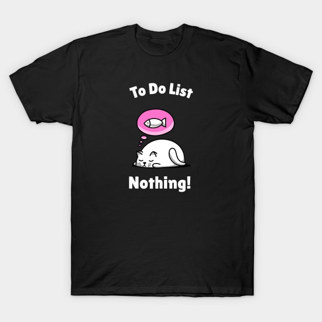 Funny Lazy Cat Design T-Shirt by Natalie93